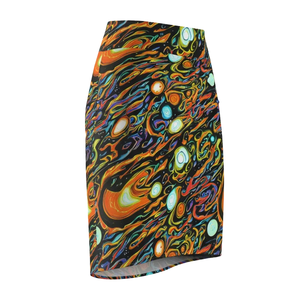 Solar Rush on Pencil Skirt — Front Side