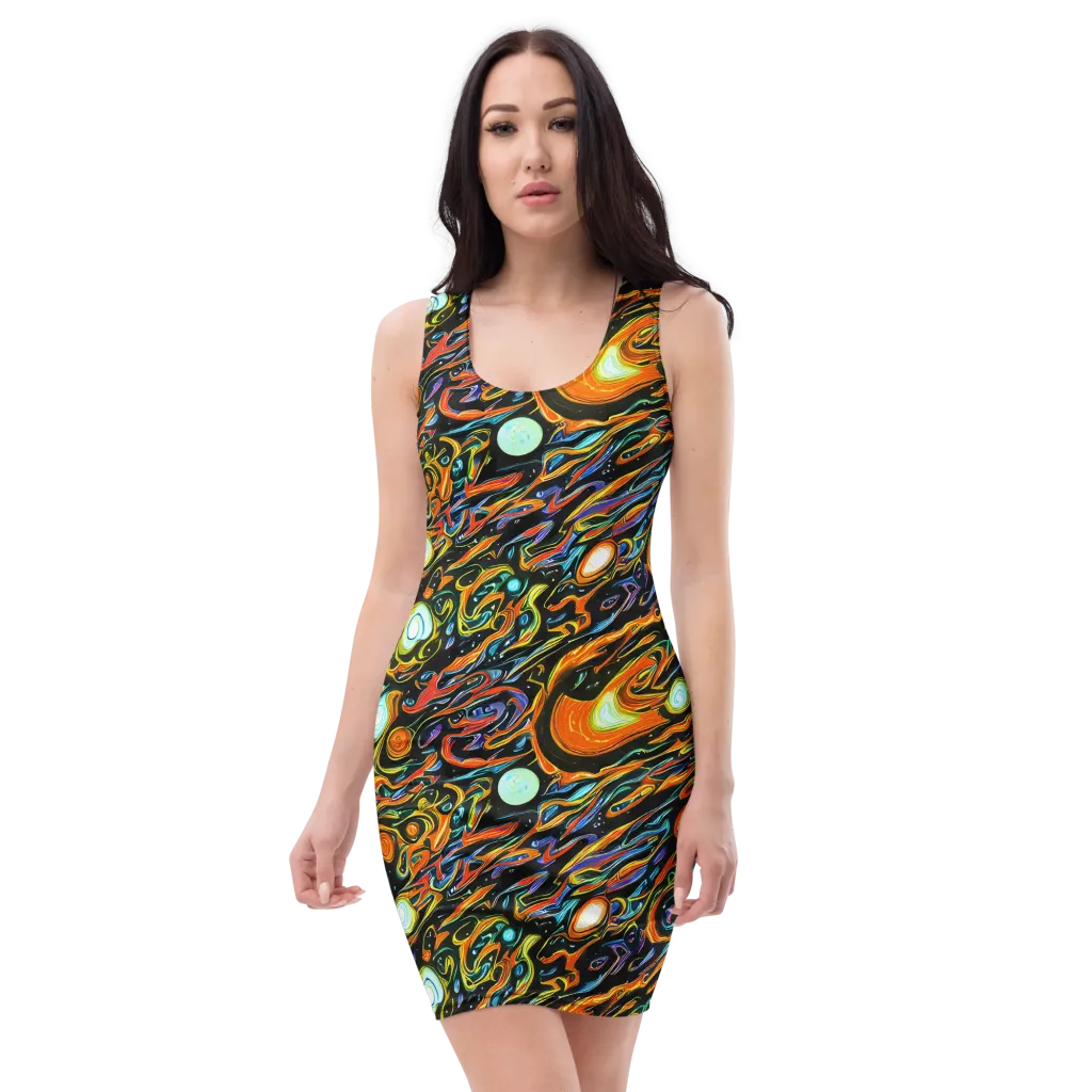 Solar Rush on Bodycon Dress — Front