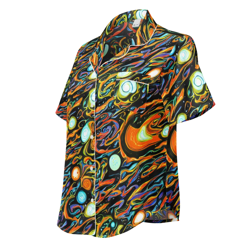Solar Rush on Women's Short Sleeve Pajama Top — Left Front