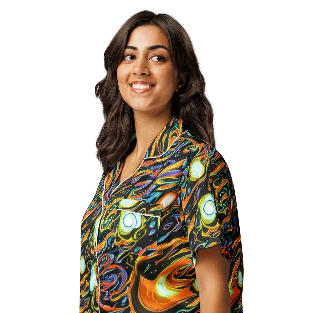 Solar Rush on Women's Short Sleeve Pajama Top — Left Front