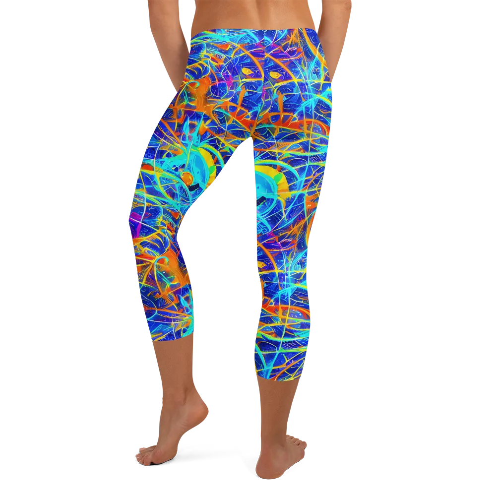 Neon Entanglement on Capri Leggings — Back