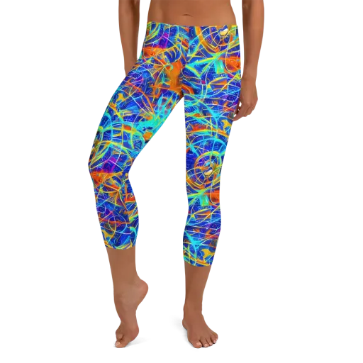 Neon Entanglement on a Capri Leggings