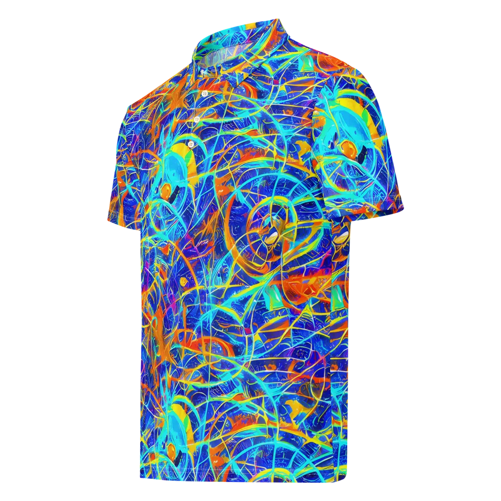 Neon Entanglement on Men's Slim Fit Polo Shirt — Left Front