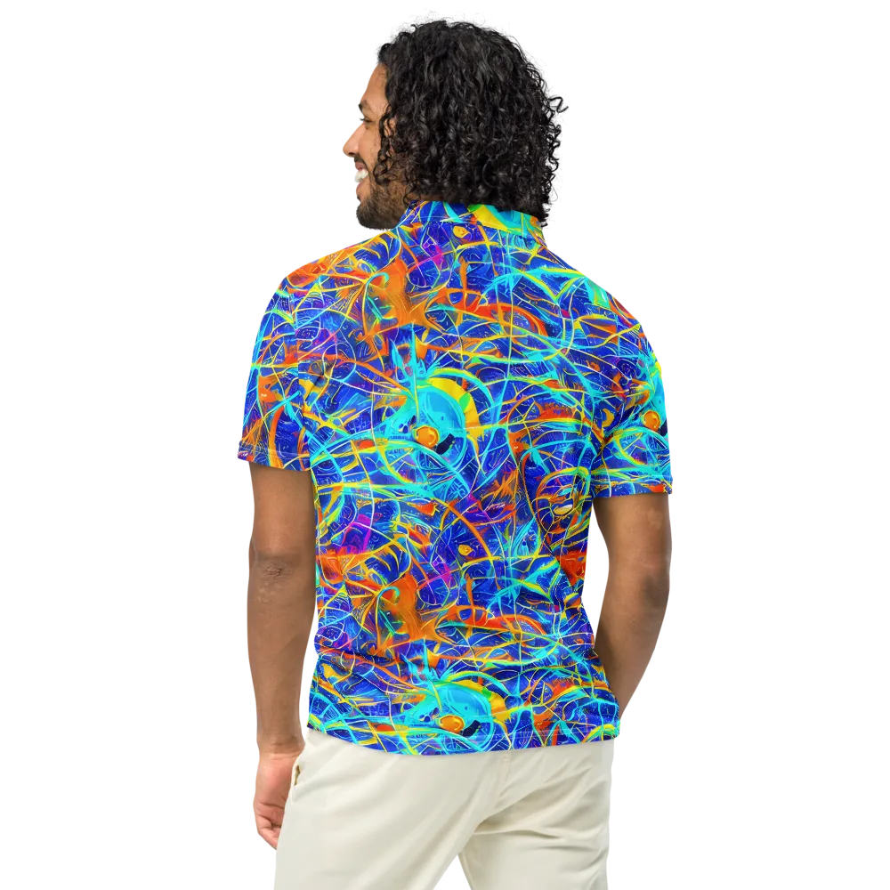 Neon Entanglement on Men's Slim Fit Polo Shirt — Back