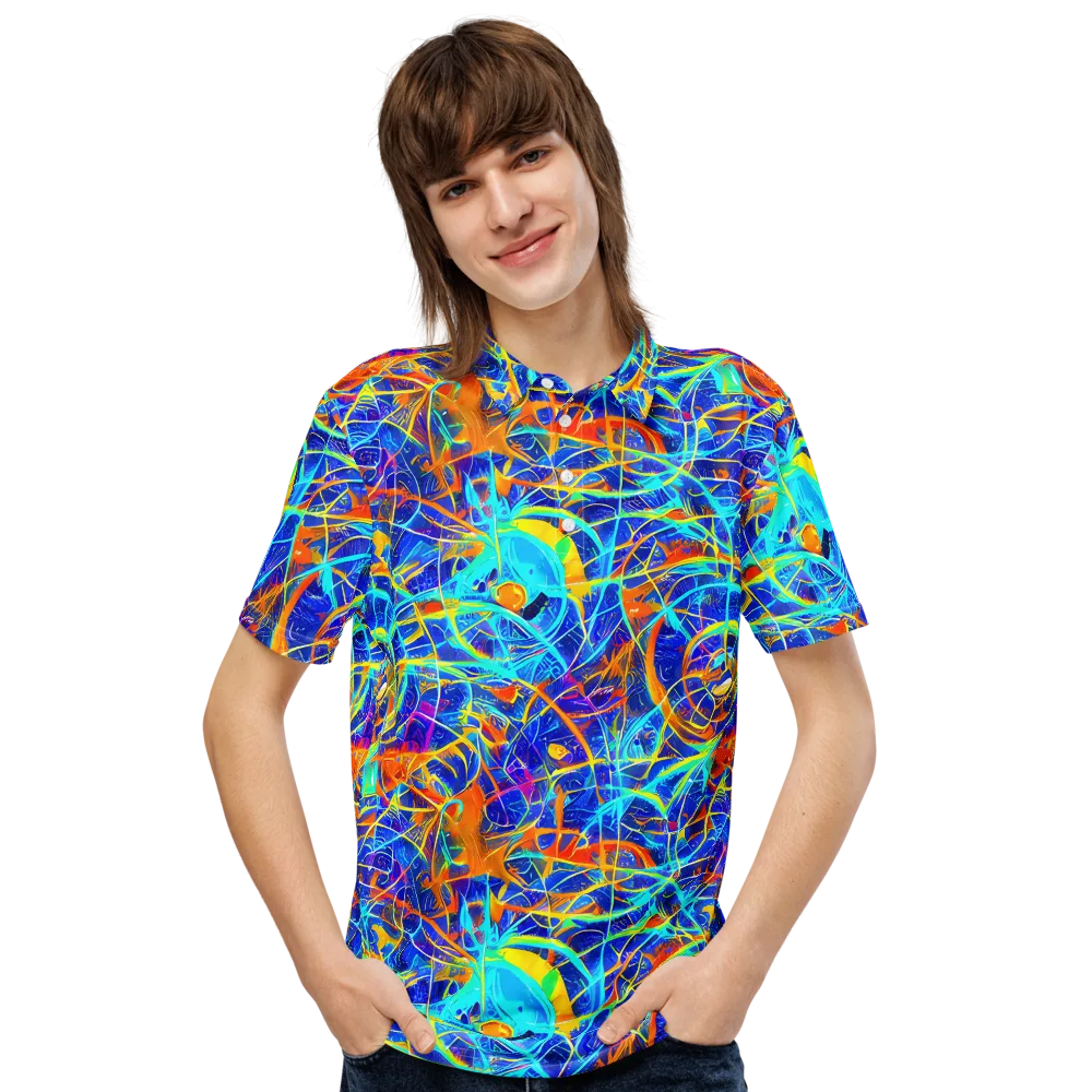 Neon Entanglement on Men's Slim Fit Polo Shirt — Front