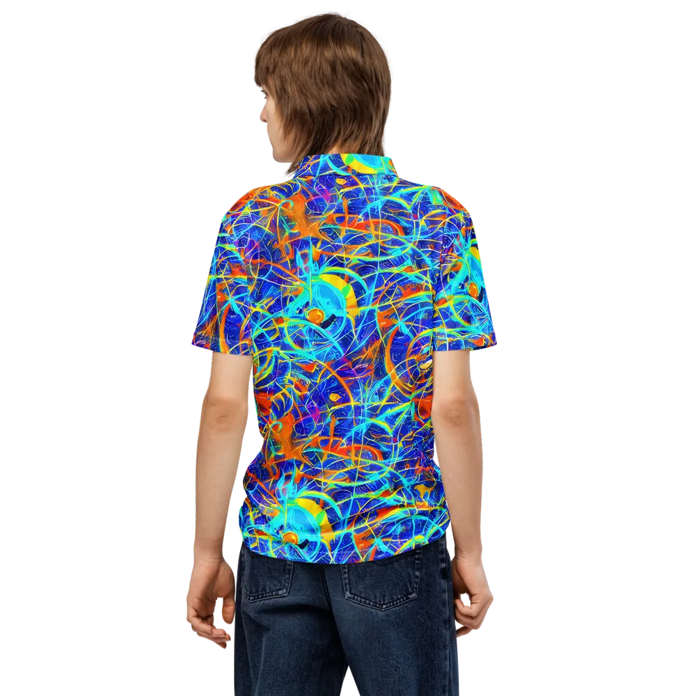 Neon Entanglement on Men's Slim Fit Polo Shirt — Back