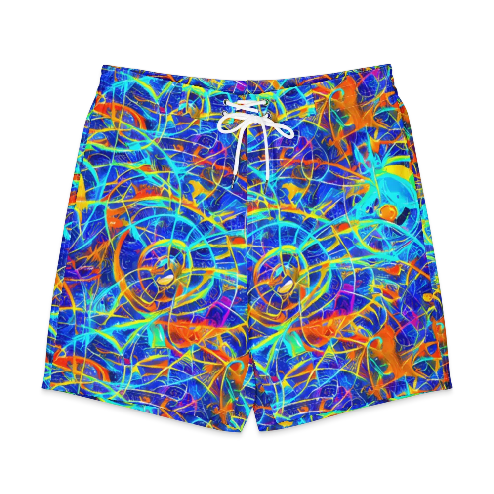 Neon Entanglement on Men's Board Shorts — Front