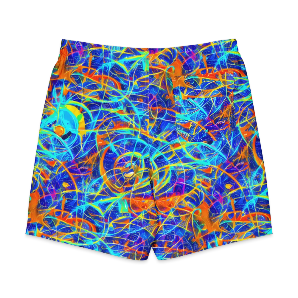 Neon Entanglement on Men's Board Shorts — Back