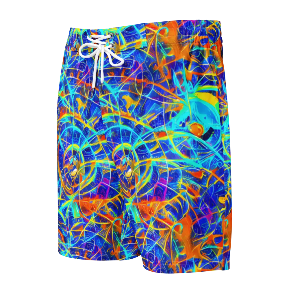 Neon Entanglement on Men's Board Shorts — Front
