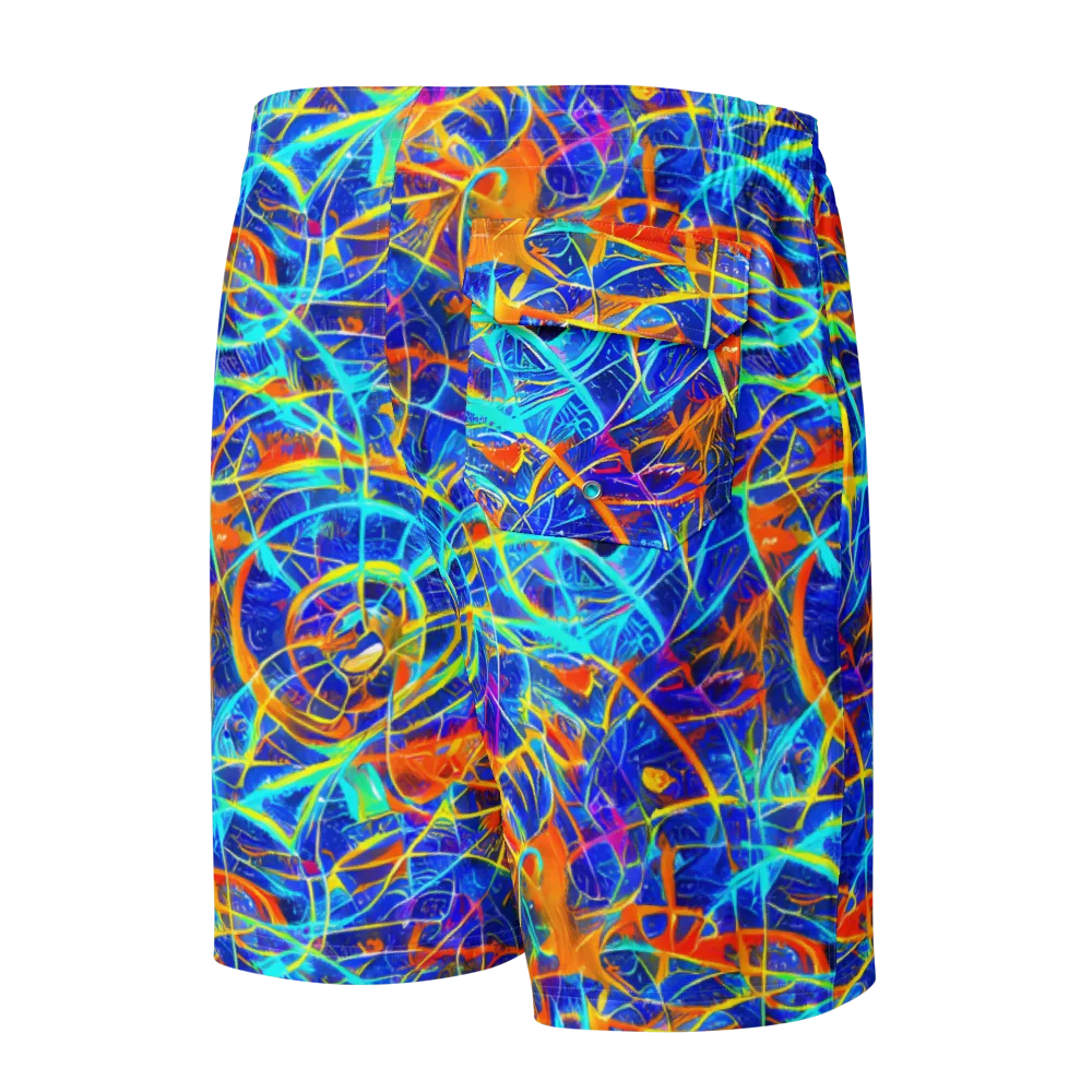 Neon Entanglement on Men's Board Shorts — Back