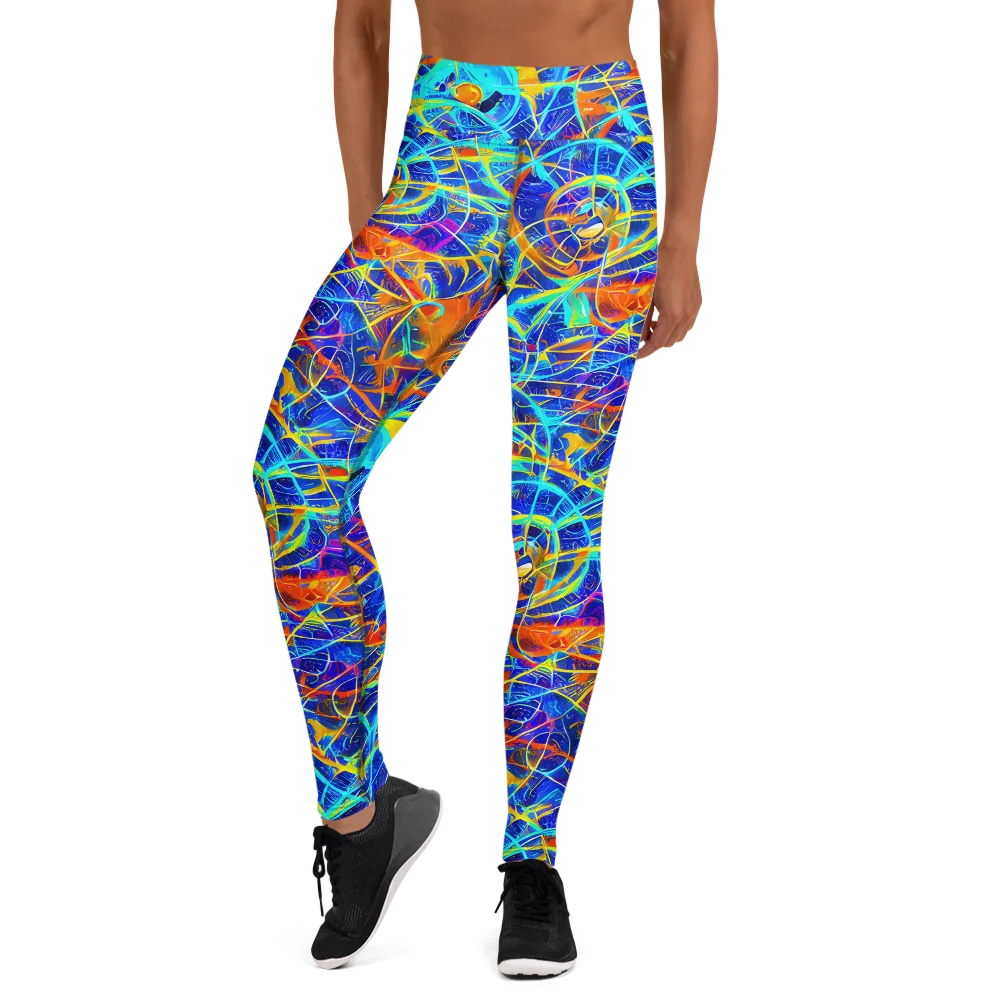 Neon Entanglement on Yoga Leggings — Front