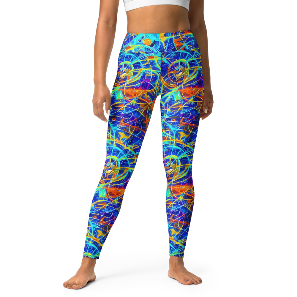 Neon Entanglement on Yoga Leggings — Front