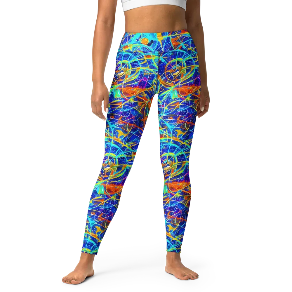 Neon Entanglement on Yoga Leggings — Front