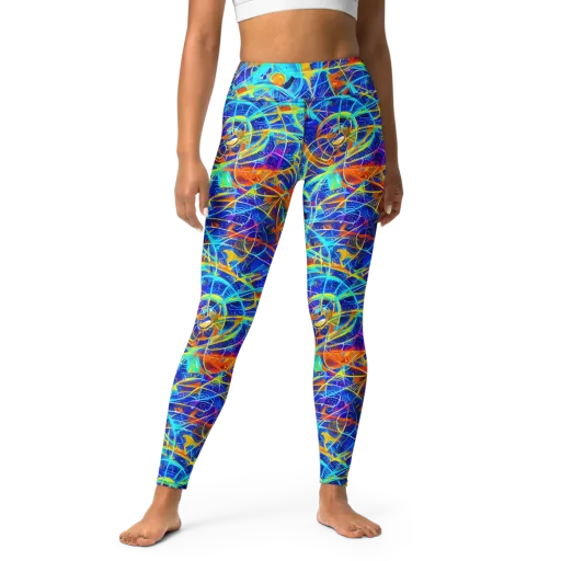 Neon Entanglement on a Yoga Leggings