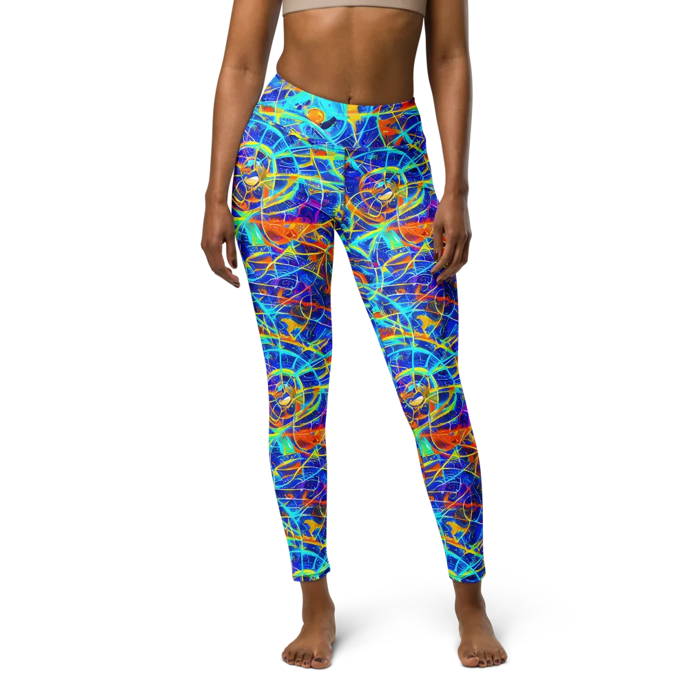 Neon Entanglement on Yoga Leggings — Front
