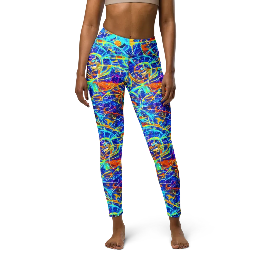 Neon Entanglement on Yoga Leggings — Front