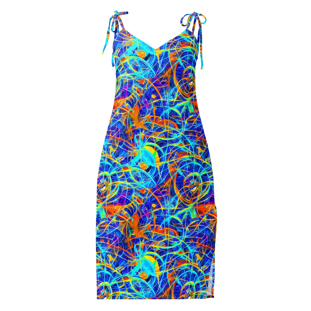 Neon Entanglement on Slip Dress — Front
