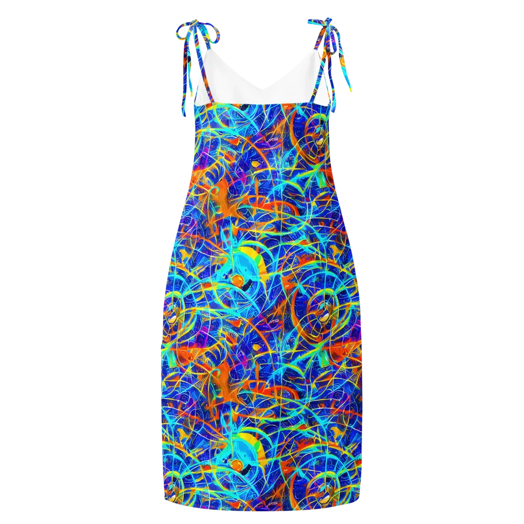Neon Entanglement on Slip Dress — Back