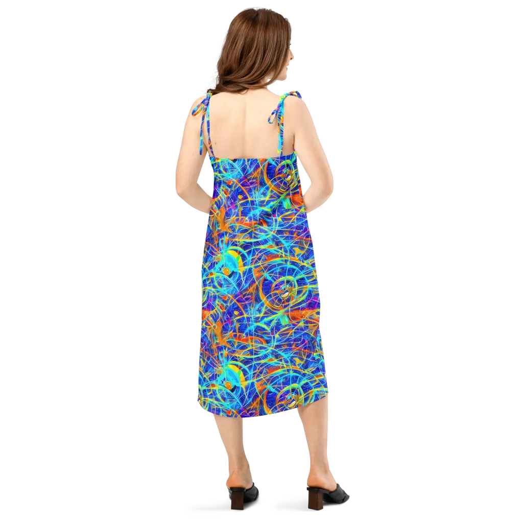 Neon Entanglement on Slip Dress — Back