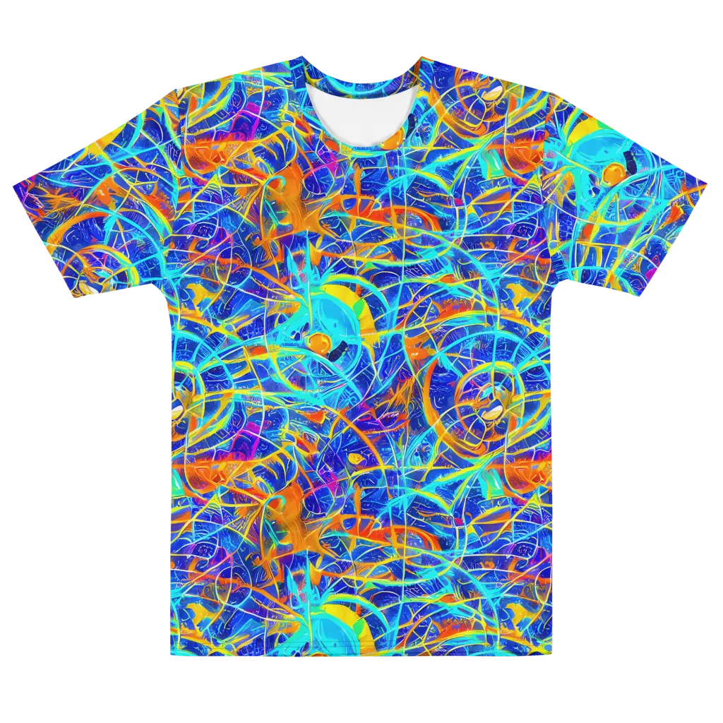 Neon Entanglement on Men's Cotton Crew Neck T-Shirt — Front