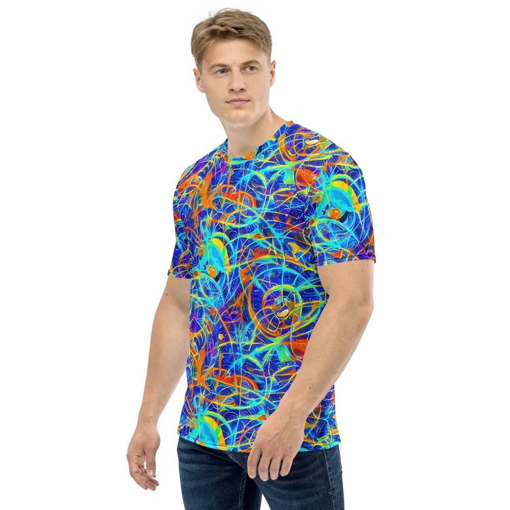 Neon Entanglement on Men's Crew Neck T-Shirt — Left