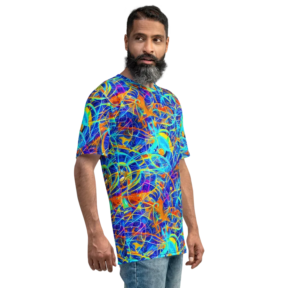 Neon Entanglement on Men's Crew Neck T-Shirt — Right