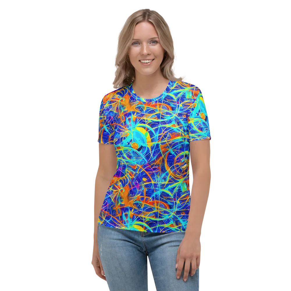 Neon Entanglement on Women's Crew Neck T-Shirt — Front