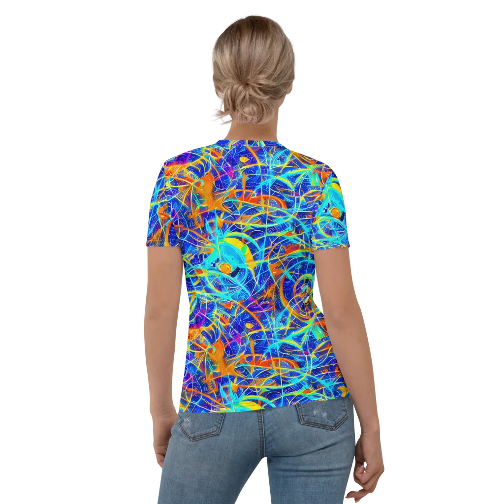 Neon Entanglement on Women's Crew Neck T-Shirt — Back