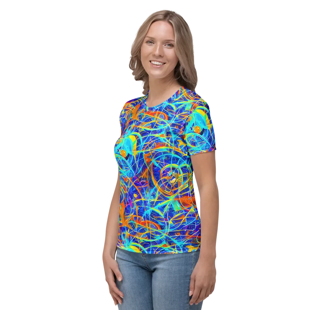 Neon Entanglement on Women's Crew Neck T-Shirt — Left