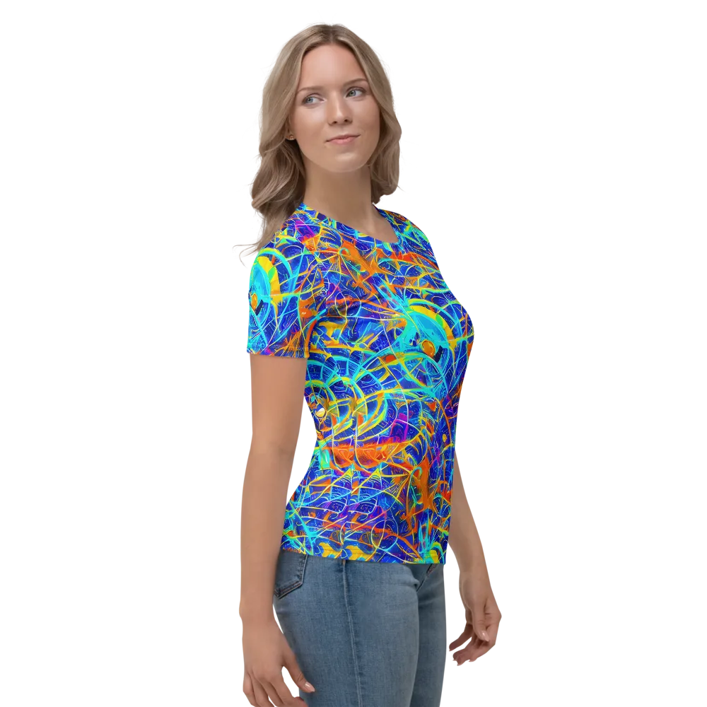 Neon Entanglement on Women's Crew Neck T-Shirt — Right