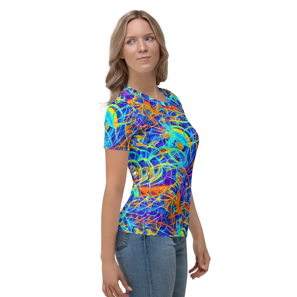 Neon Entanglement on Women's Crew Neck T-Shirt — Right