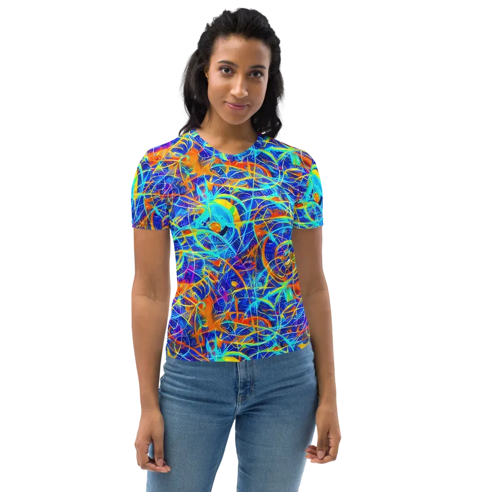 Neon Entanglement on Women's Crew Neck T-Shirt — Front