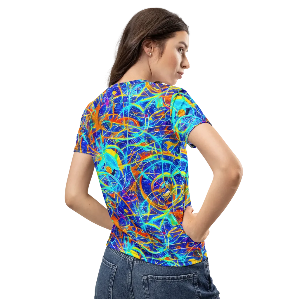 Neon Entanglement on Women's Crew Neck T-Shirt — Back