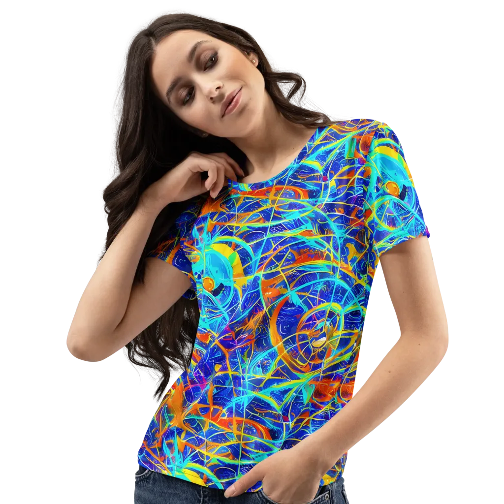 Neon Entanglement on Women's Crew Neck T-Shirt — Left Front