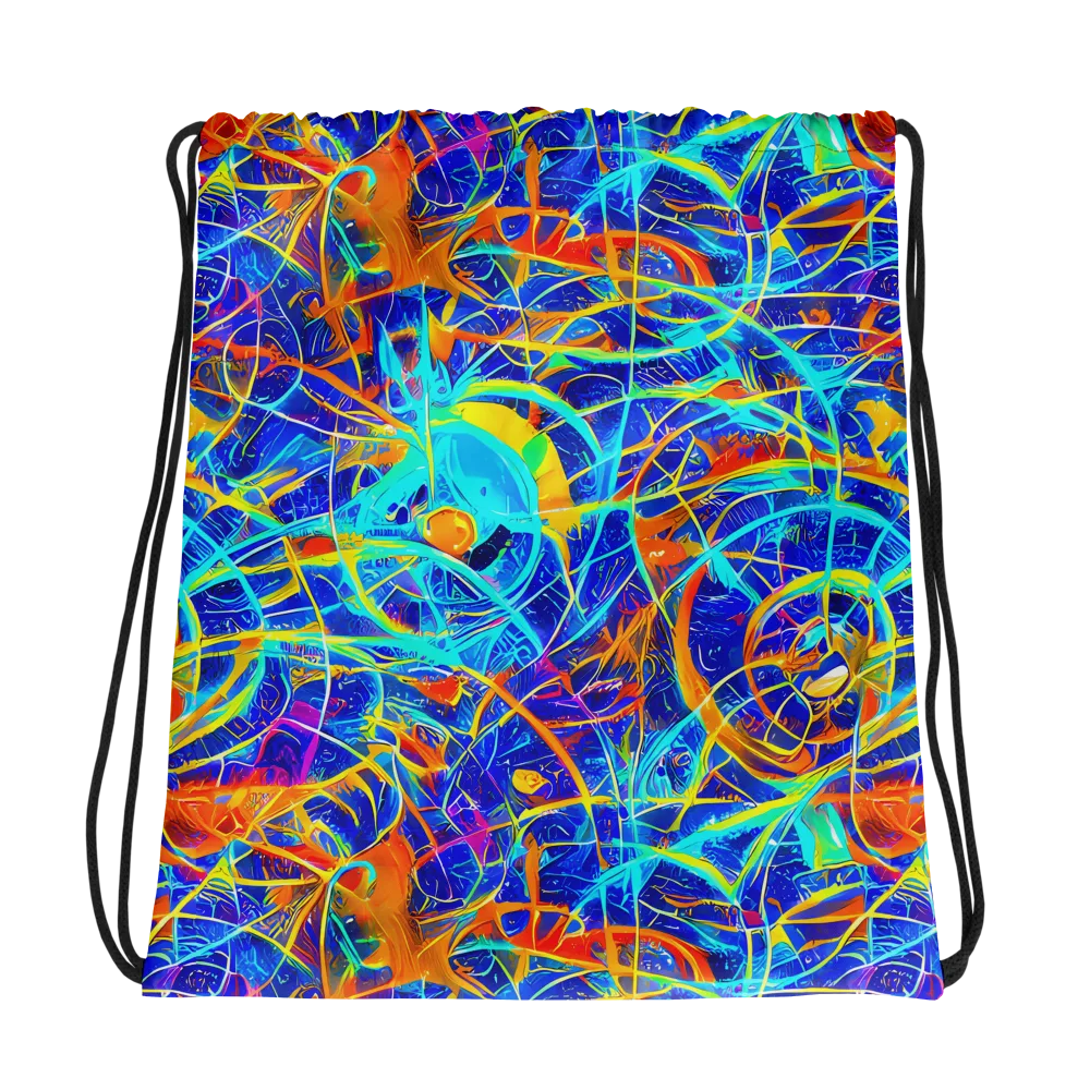 Neon Entanglement on Drawstring Bag — Photo