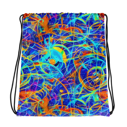 Neon Entanglement on a Drawstring Bag
