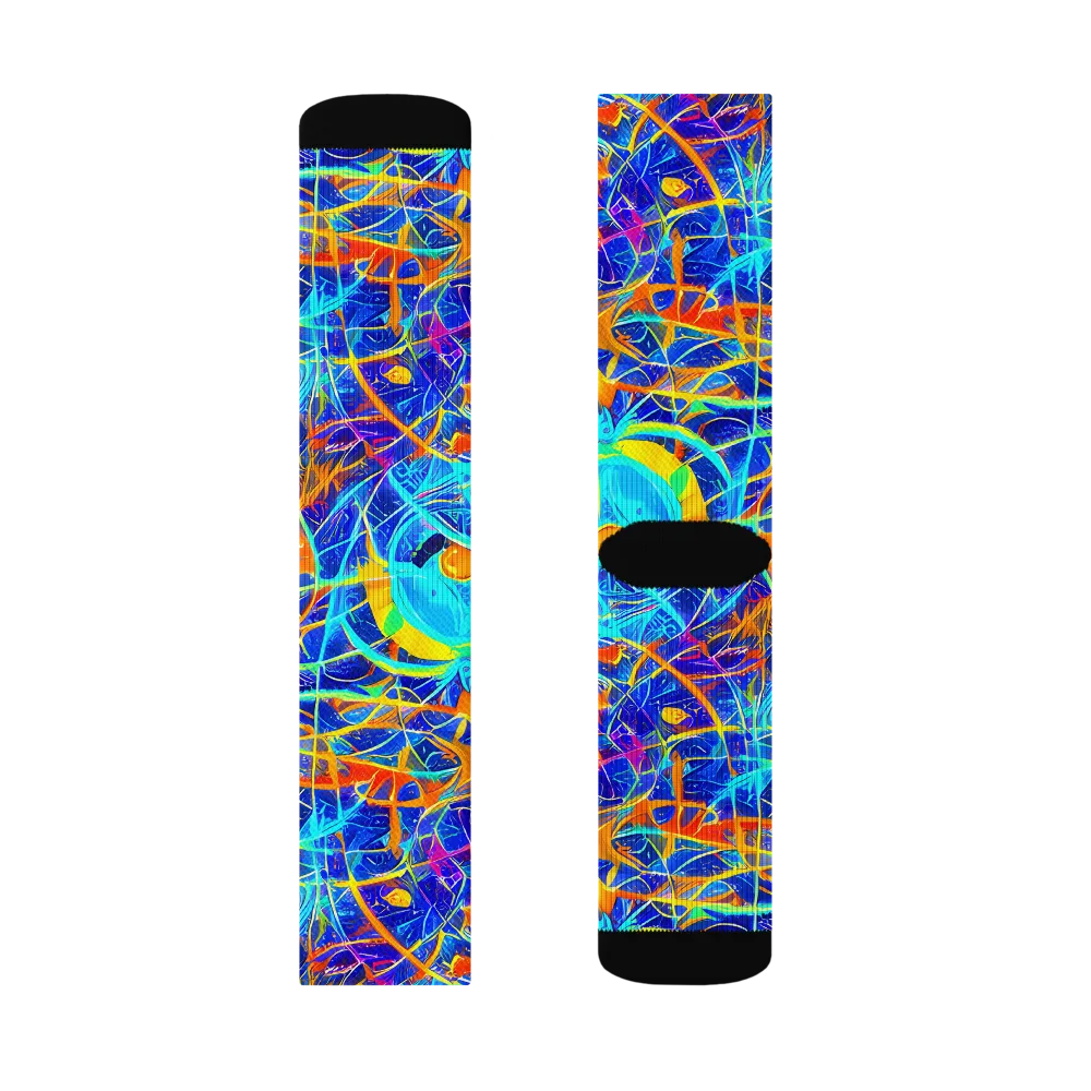 Neon Entanglement on Socks — Right Sock
