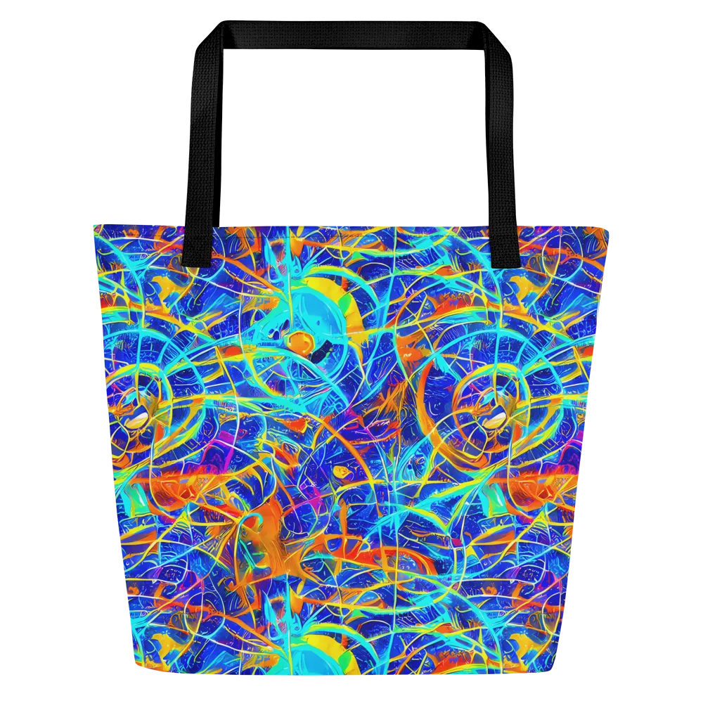 Neon Entanglement on Large Tote Bag W/ Pocket — Front
