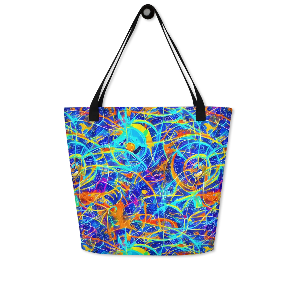 Neon Entanglement on Large Tote Bag W/ Pocket — Front