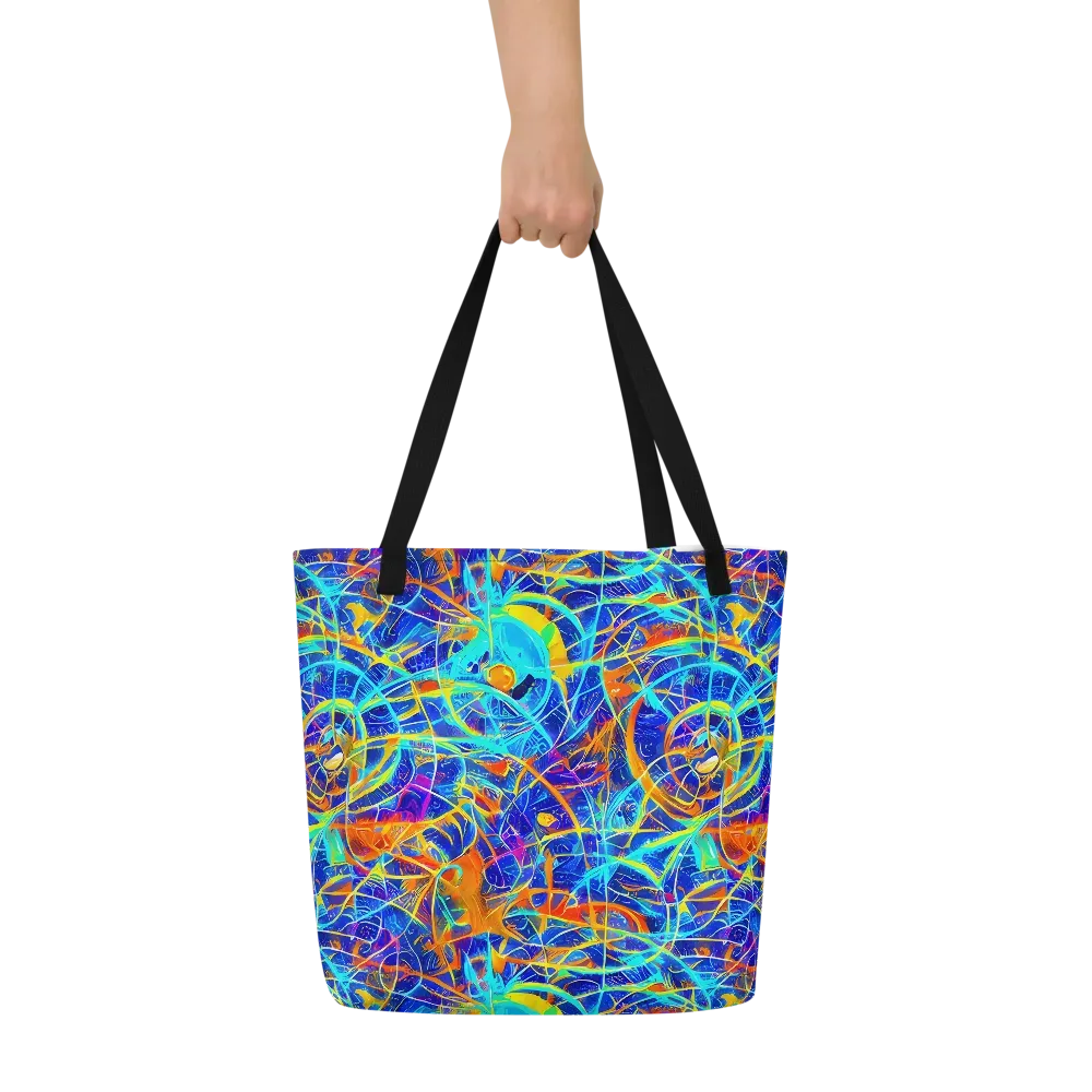Neon Entanglement on Large Tote Bag W/ Pocket — Front