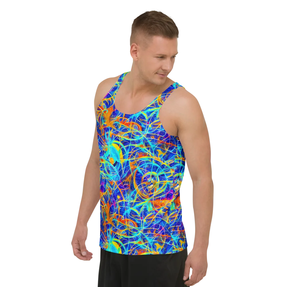 Neon Entanglement on Men's Tank Top — Left Front