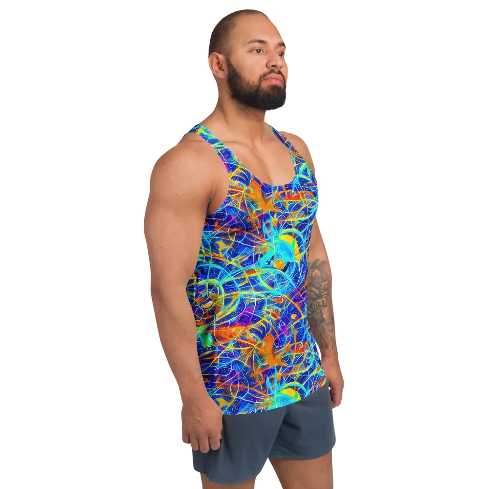 Neon Entanglement on Men's Tank Top — Right Front