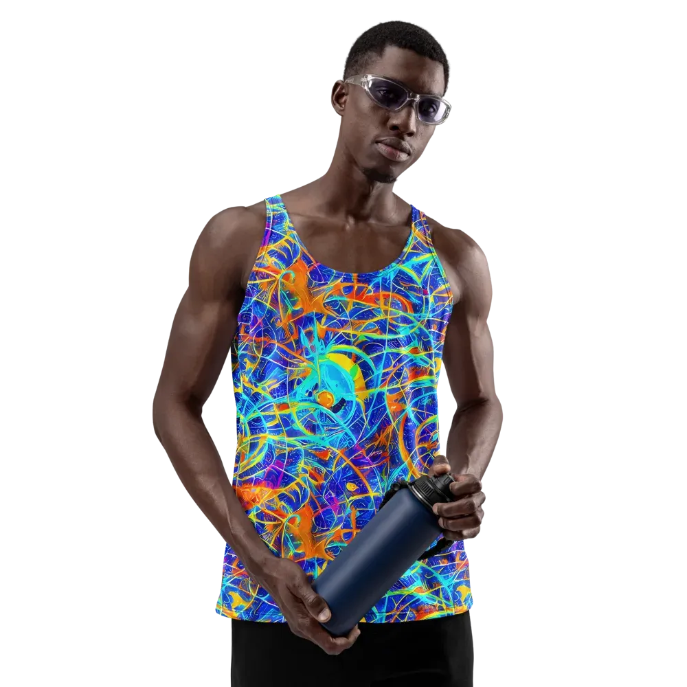 Neon Entanglement on Men's Tank Top — Front