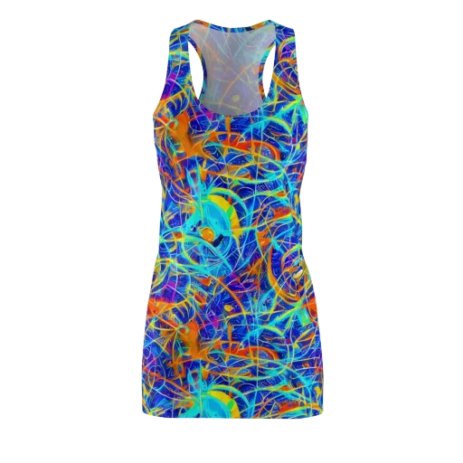 Neon Entanglement on a Racerback Dress