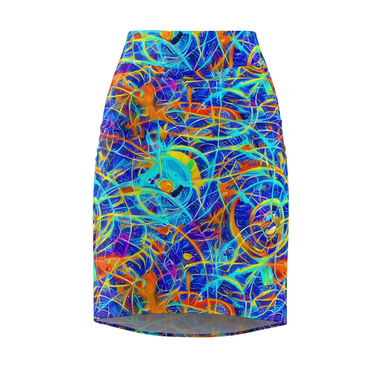 Neon Entanglement on Pencil Skirt — Front