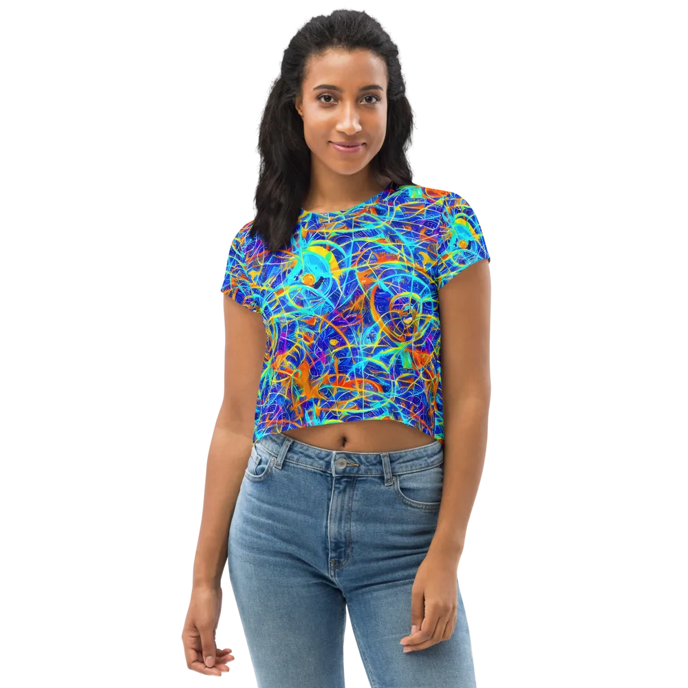 Neon Entanglement on Crop Tee — Front