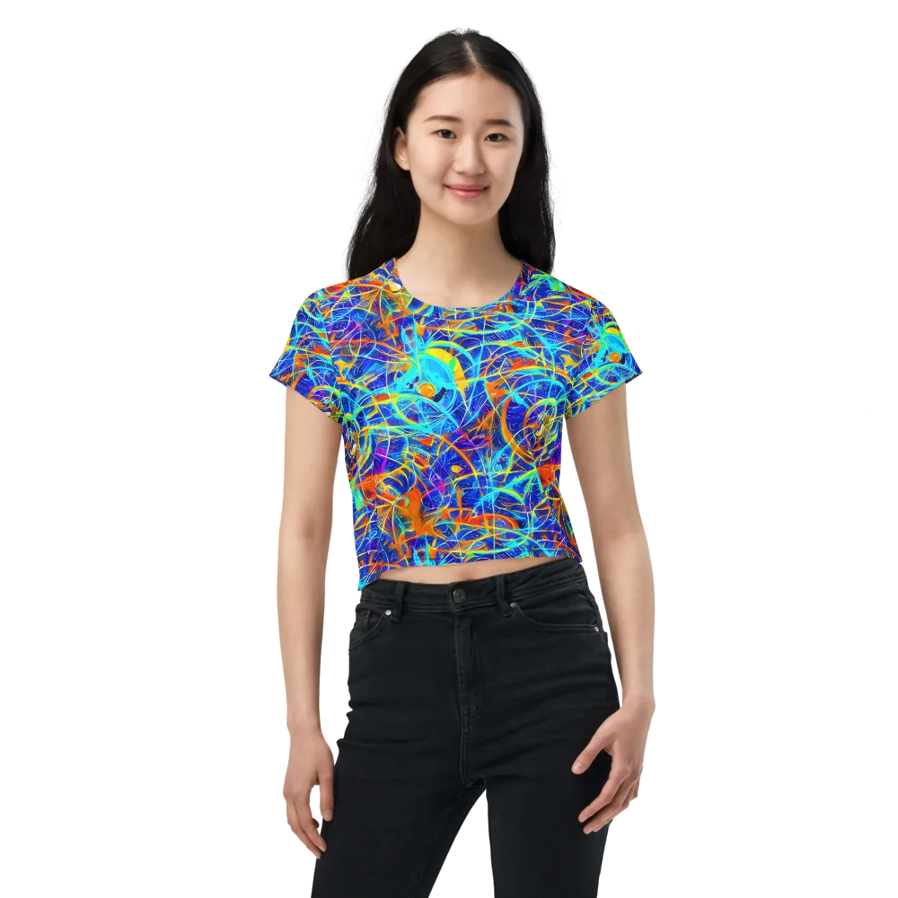 Neon Entanglement on Crop Tee — Front