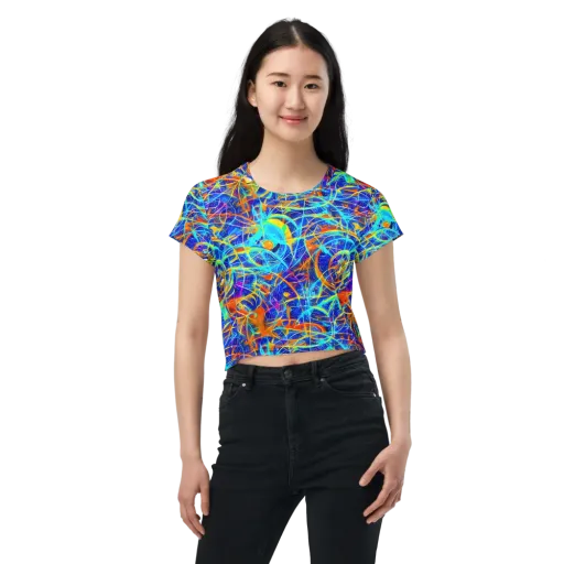 Neon Entanglement on a Crop Tee