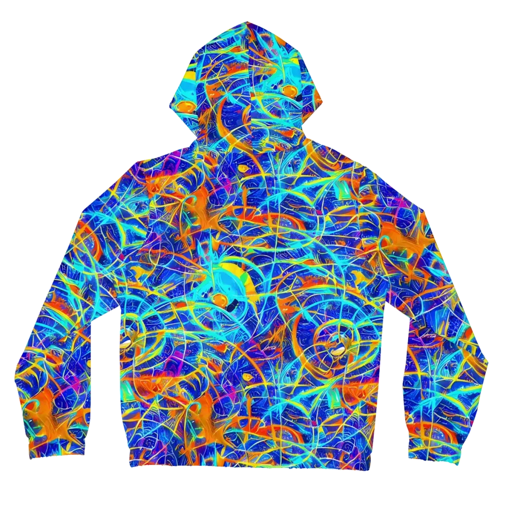 Neon Entanglement on Women's Full-Zip Hoodie — Back