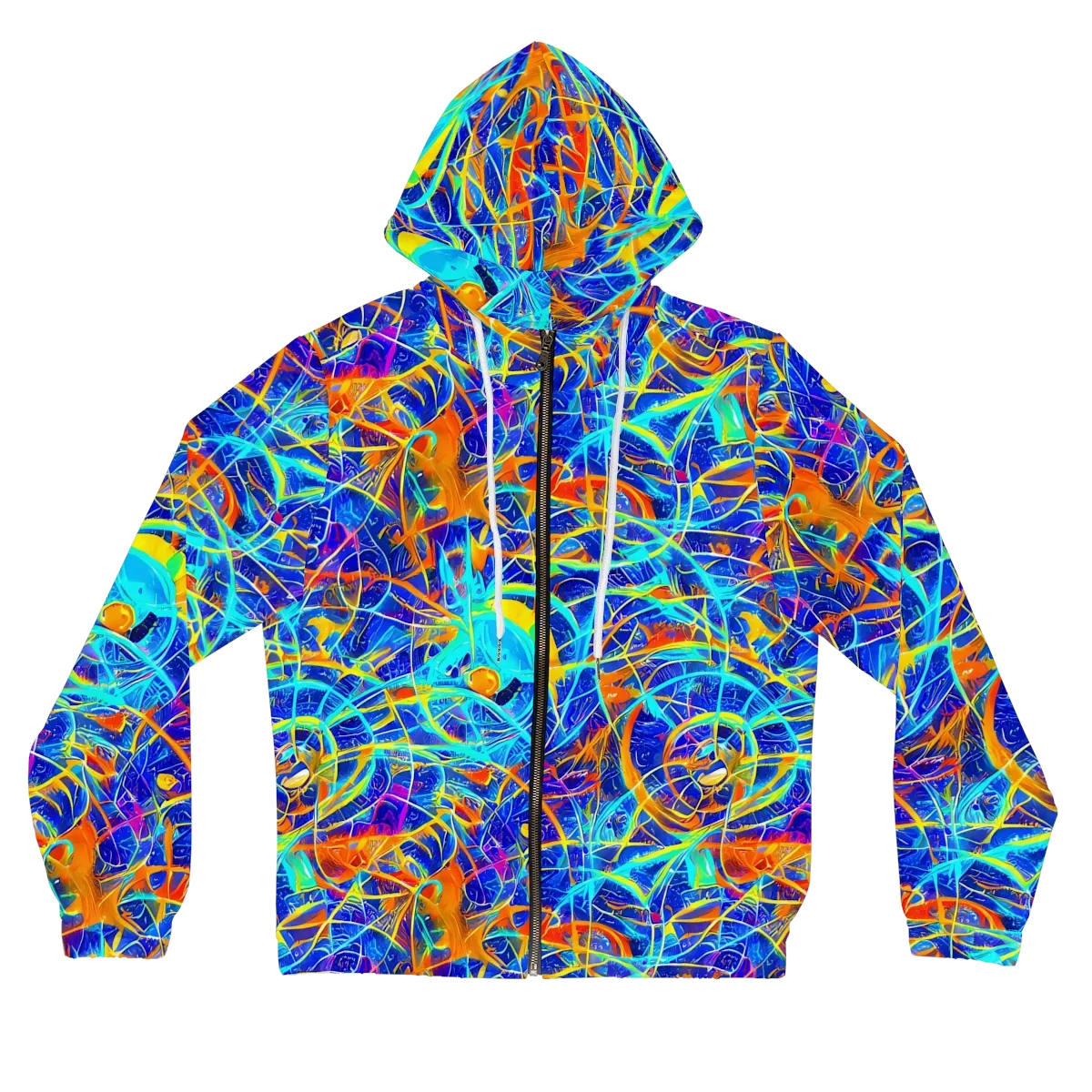 Neon Entanglement on Women's Full-Zip Hoodie — Front
